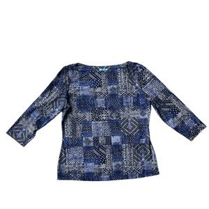 J. McLAUGHLIN Catalina Cloth 3/4 Length Sleeve Shirt Size Large